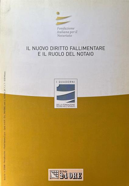 Il nuovo diritto fallimentare e il ruolo del notaio - copertina