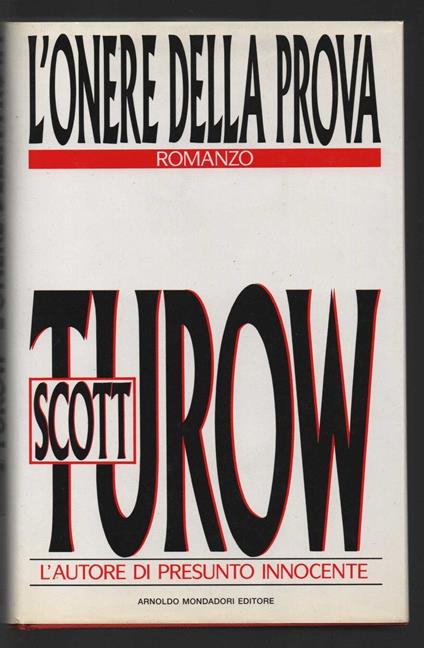 L' onere della prova - Scott Turow - copertina