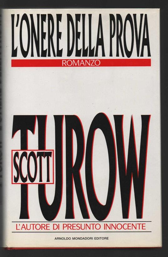 L' onere della prova - Scott Turow - copertina