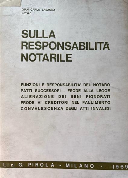 Sulla responsabilità notarile - copertina