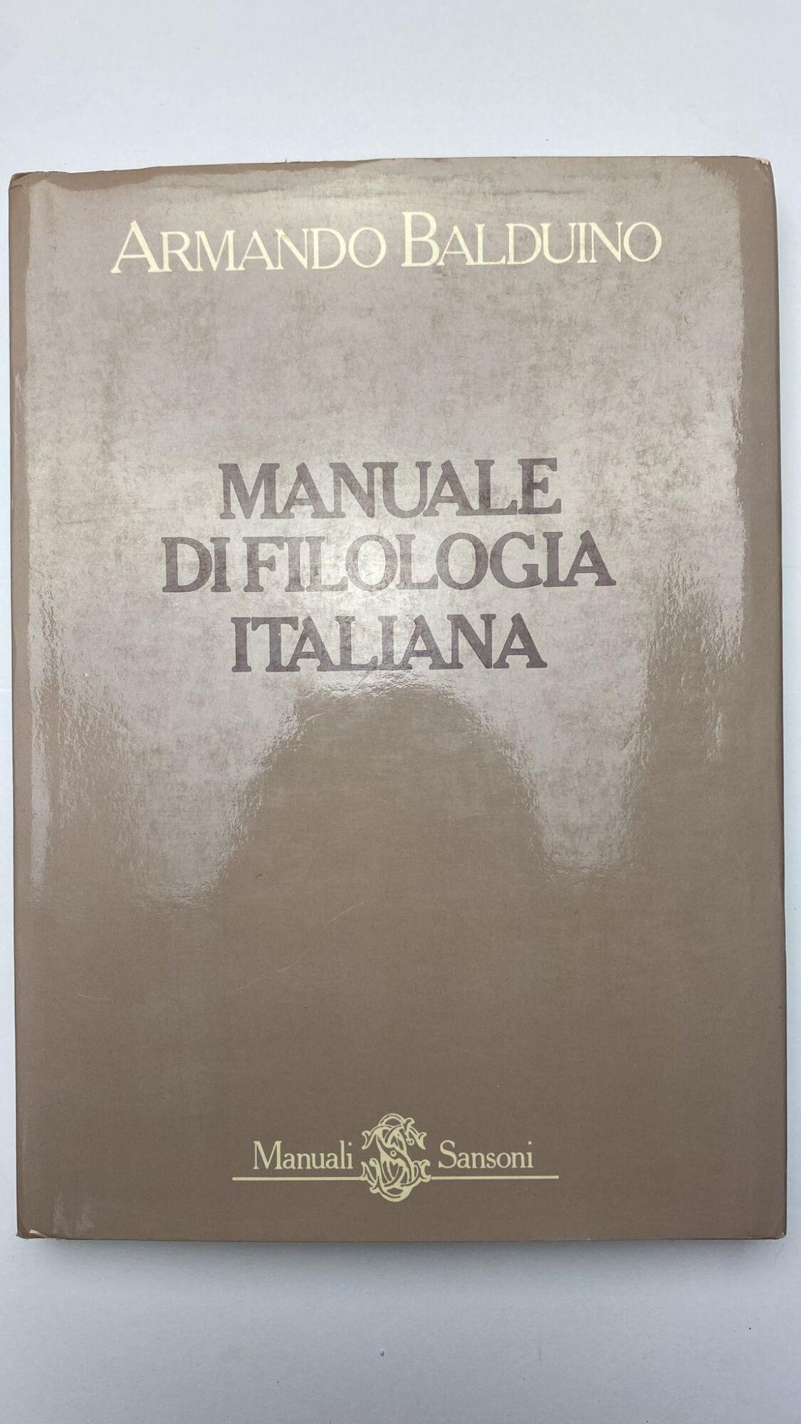 Manuale di filologia italiana
