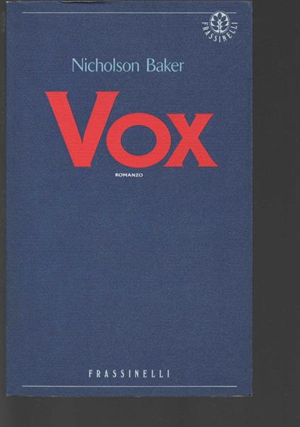 Vox - Nicholson Baker - copertina