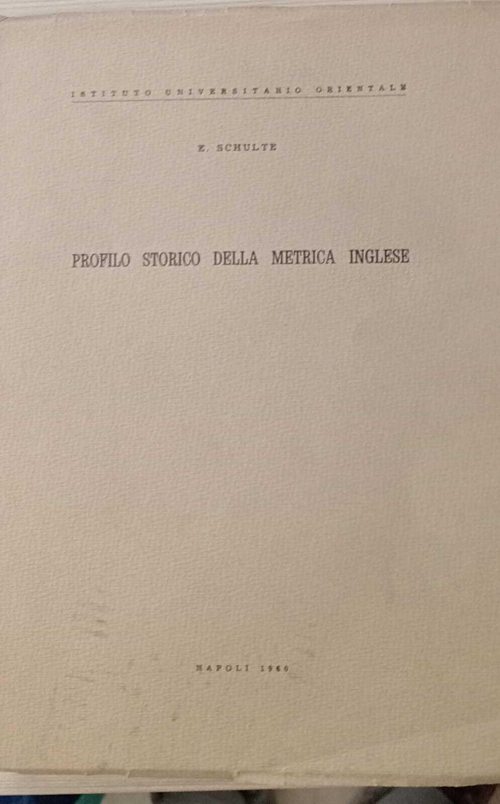 Profilo storico della metrica inglese : con un glossario tecnico