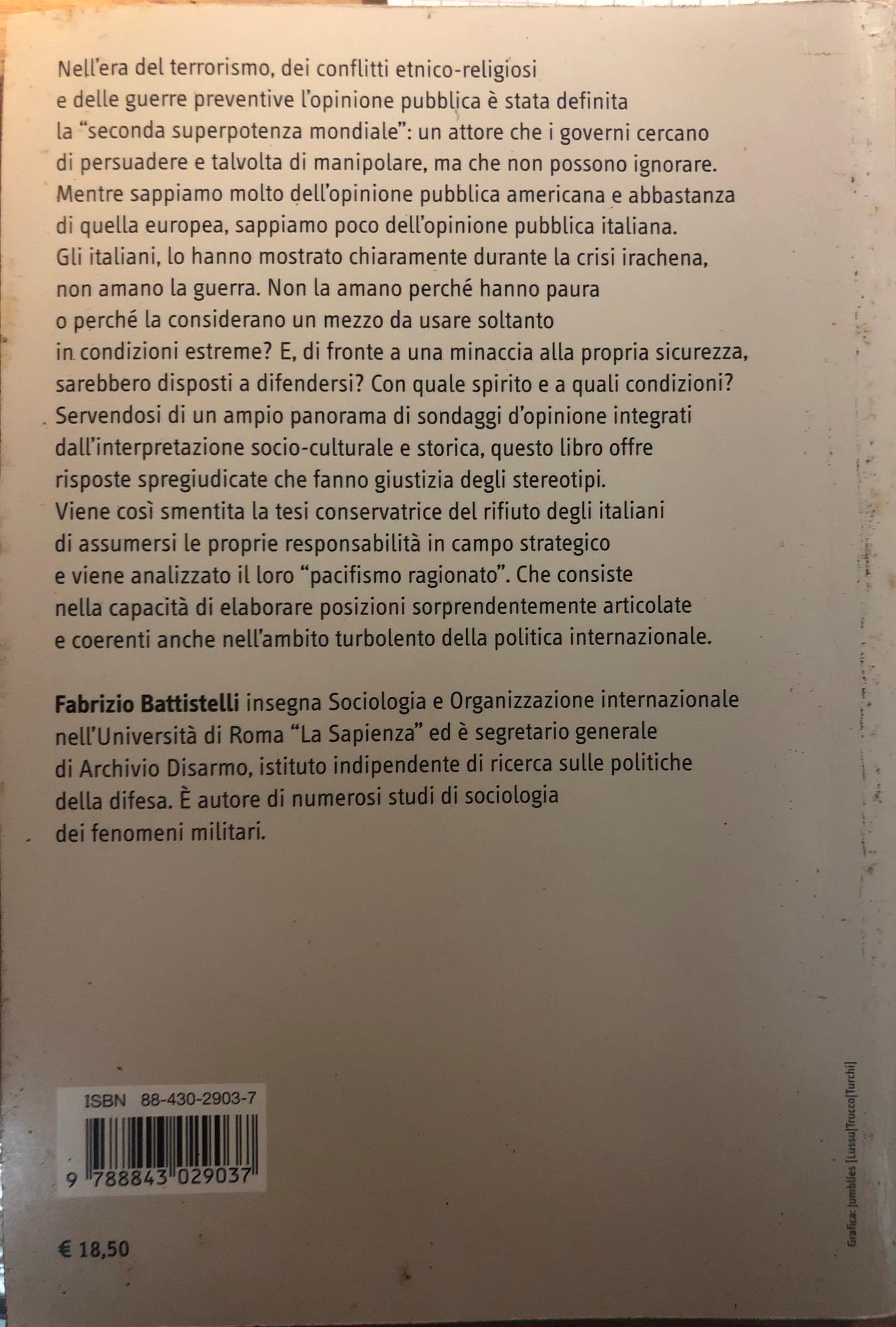 Gli italiani e la guerra. Tra senso di insicurezza e terrorismo internazionale