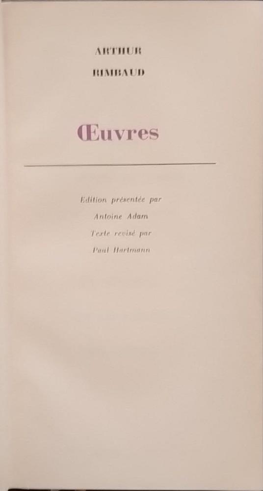 Oeuvres - Arthur Rimbaud - copertina