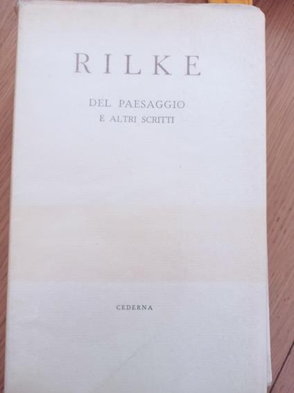 Del paesaggio e altri scritti - Rainer M. Rilke - copertina