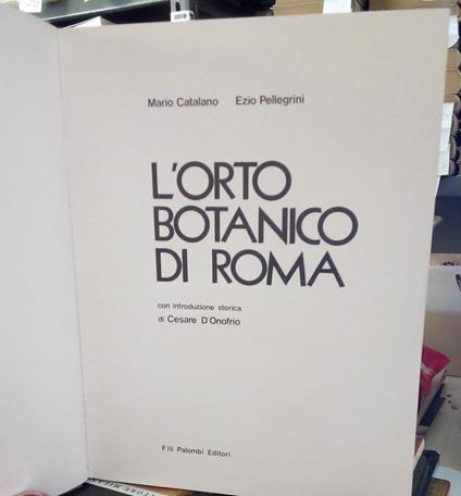 L' orto botanico di Roma - copertina