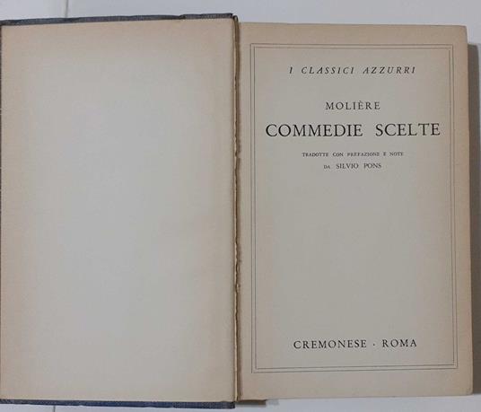 Commedie scelte - Molière - copertina
