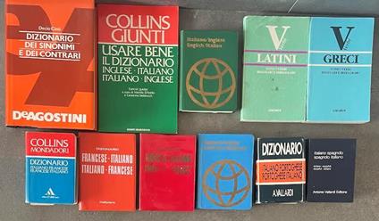 Lotto di 11 volumi di dizionari di varie lingue. Vedi descrizioni - copertina