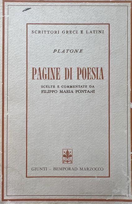 Pagine di poesia - Platone - copertina