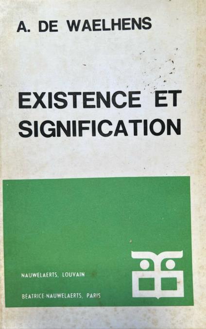 Existence et signification - copertina