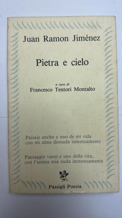 Pietra e cielo - J. Ramón Jiménez - copertina