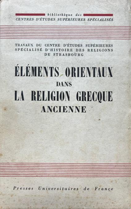Elements orientaux dans la religion grecque ancienne - copertina