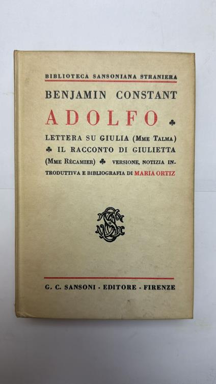 Adoflo - Benjamin Constant - copertina