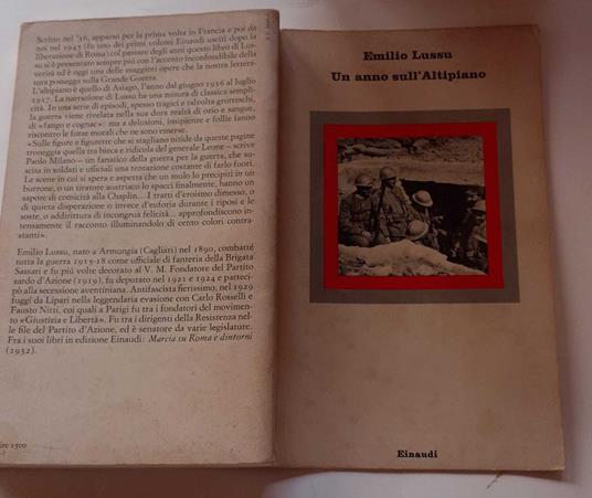 Un anno sull'Altipiano - Emilio Lussu - copertina