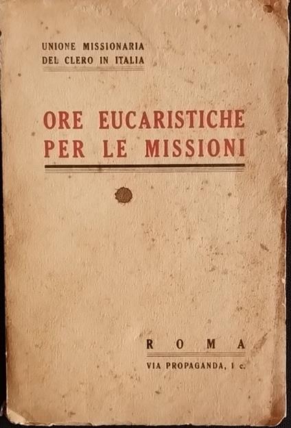 Ore eucaristiche per le missioni - copertina