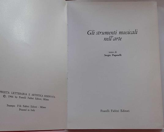 Gli strumenti musicali nell'arte - Sergio Paganelli - copertina