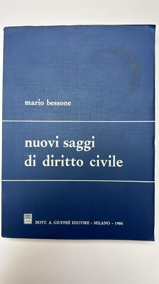 Nuovi saggi di diritto civile - Mario Bessone - copertina
