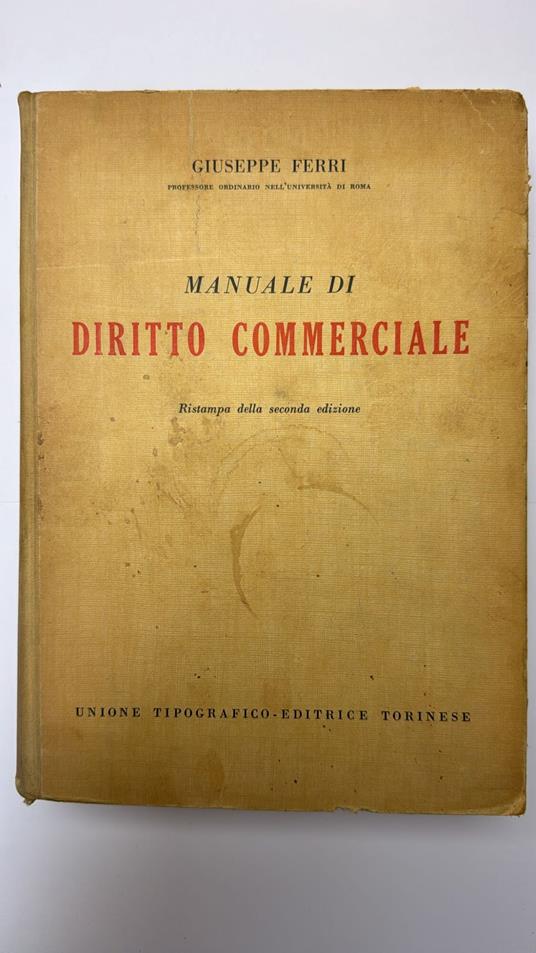 Manuale di diritto commerciale - Giuseppe Ferri - copertina