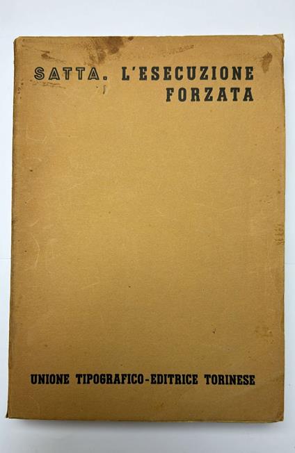 L' esecuzione forzata - Salvatore Satta - copertina