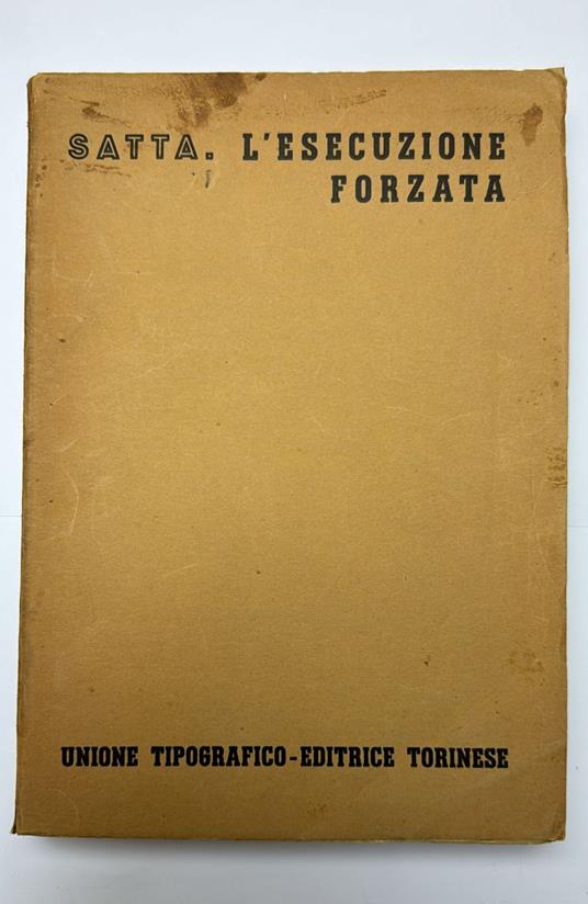 L' esecuzione forzata - Salvatore Satta - copertina