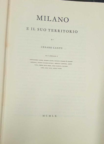 Milano e il suo territorio - Cesare Cantù - copertina
