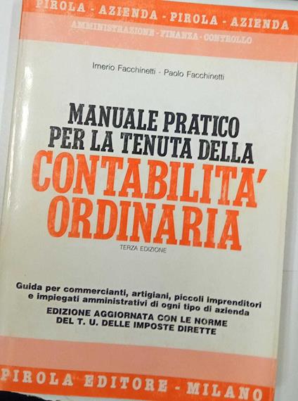 Manuale pratico per la tenuta della contabilità ordinaria - copertina