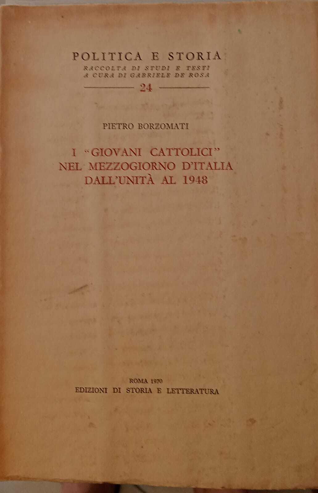 I «Giovani cattolici» nel Mezzogiorno d'Italia dall'unità al 1948