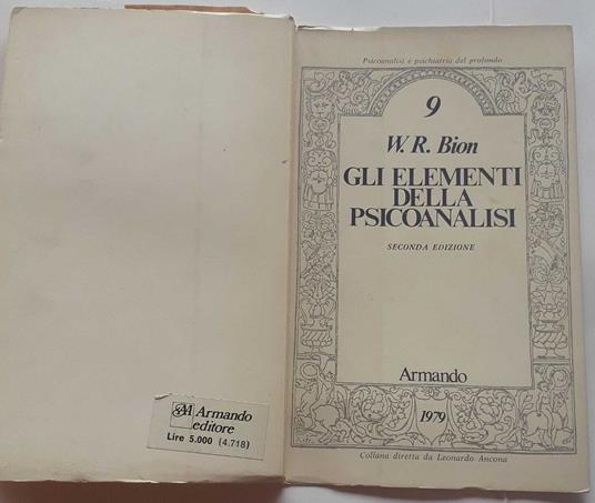Gli elementi della psicoanalisi - copertina