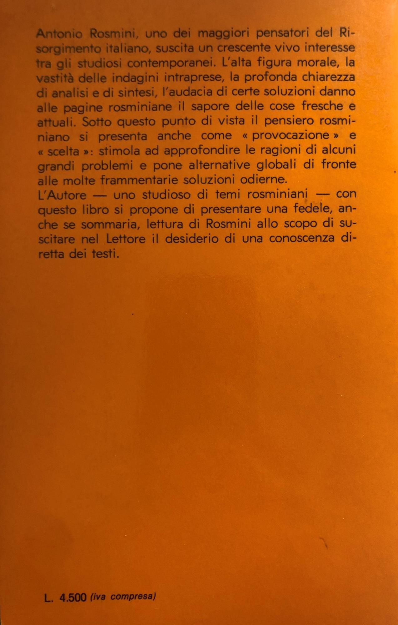 Una letturà di Rosmini