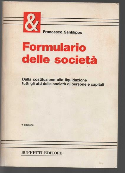 Formulario delle società - copertina