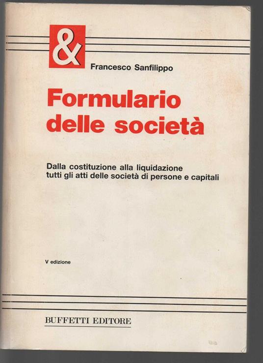 Formulario delle società - copertina