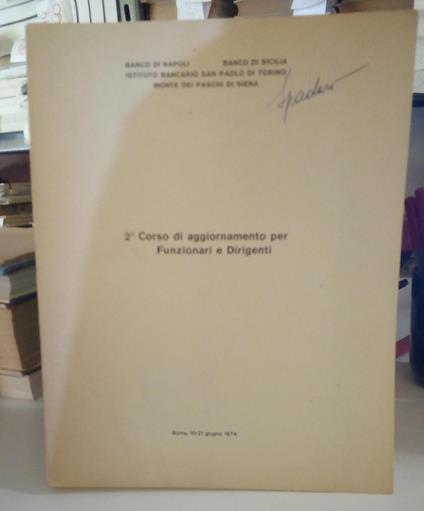 2° Corso di aggiornamento per Funzionari e Dirigenti - copertina