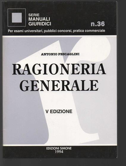 Ragioneria generale - Antonio Pescaglini - copertina