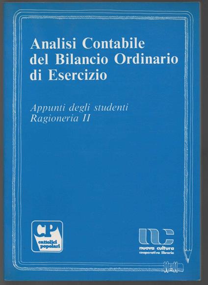 Analisi contabile del bilancio ordinario di esercizio - copertina