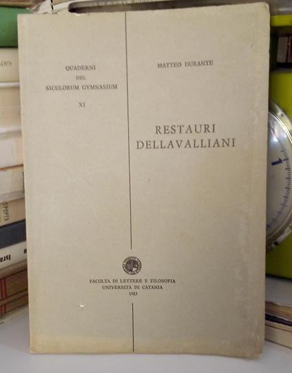 Restauri dellavalliani - Matteo Durante - copertina