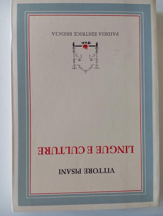 Lingue e culture - Vittore Pisani - copertina