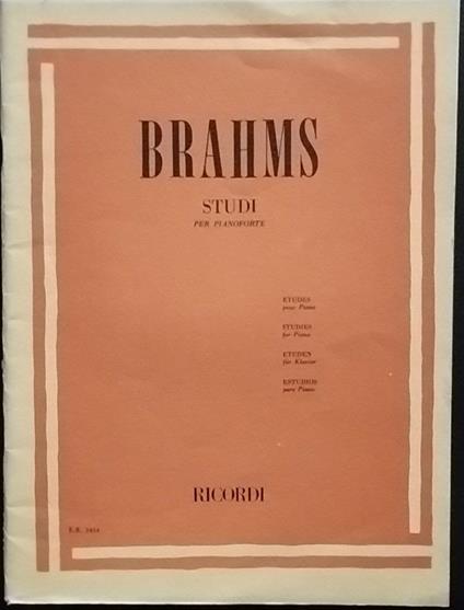 Studi per pianoforte - Johannes Brahms - copertina