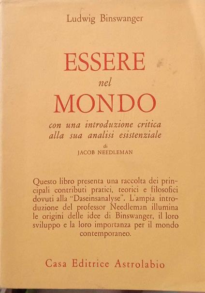 Essere nel mondo - Ludwig Binswanger - copertina