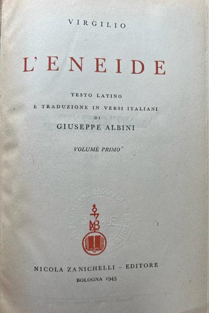 L' Eneide. Volume primo - Publio Virgilio Marone - copertina
