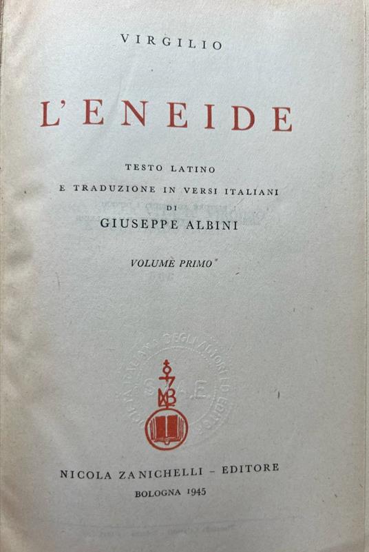 L' Eneide. Volume primo - Publio Virgilio Marone - copertina