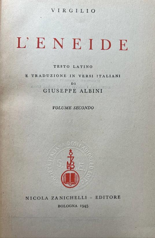 L' Eneide. Volume secondo - Publio Virgilio Marone - copertina