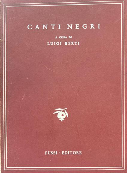 Canti negri - copertina