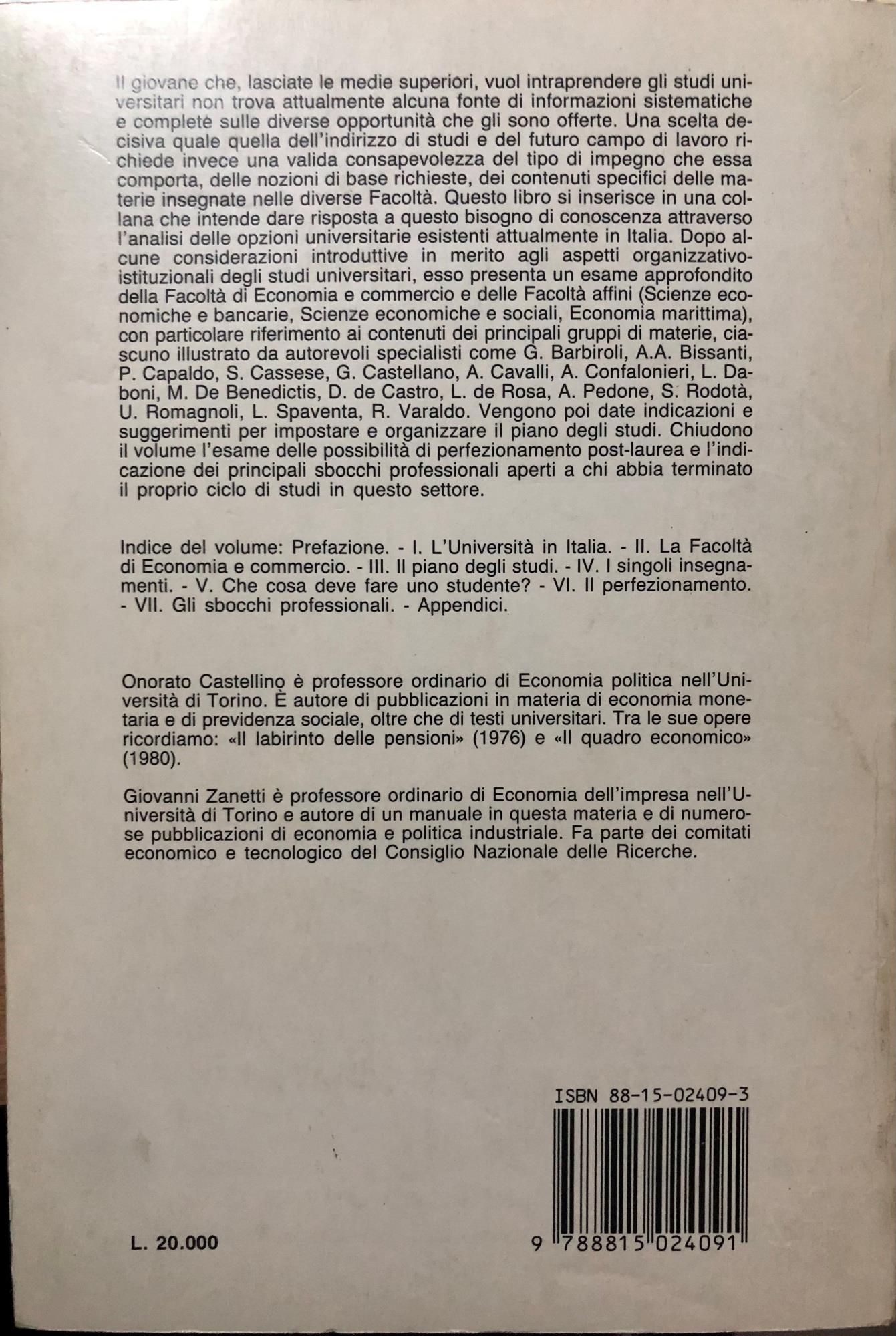 Guida alla Facoltà di economia e commercio