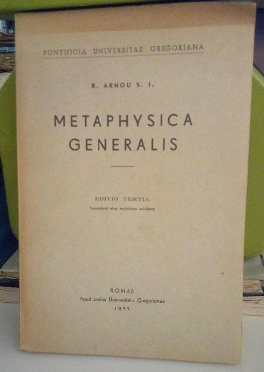 Metaphysica Generalis - copertina