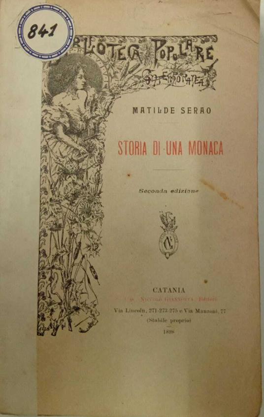 Storia di una monaca - Matilde Serao - copertina