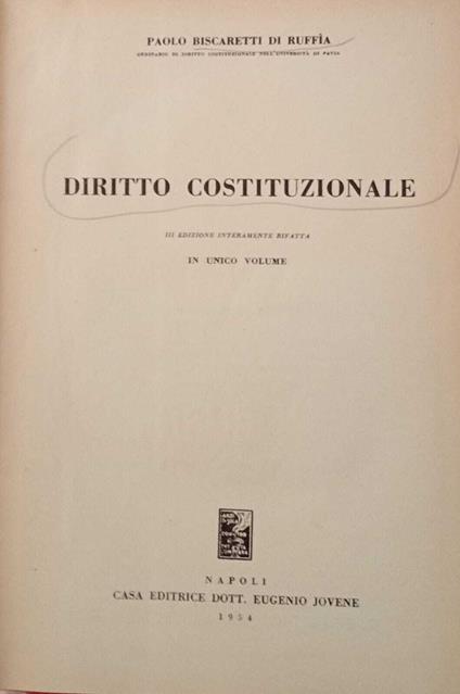 Diritto costituzionale - copertina