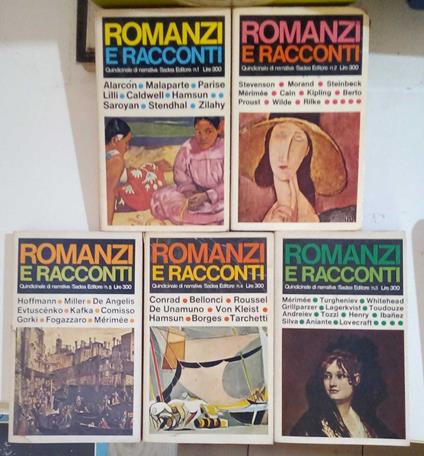 Romanzi e racconti. Quindicinale di narrativa. Cinque volumi. Anno 1: n. 1-2-3-4-5 - copertina