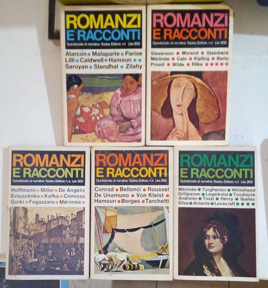 Romanzi e racconti. Quindicinale di narrativa. Cinque volumi. Anno 1: n. 1-2-3-4-5 - copertina