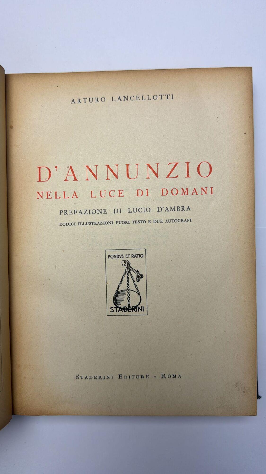 D'Annunzio nella luce di domani